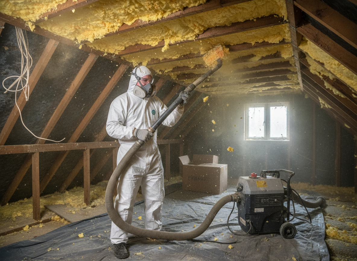 Attic spray foam removal in Telford
