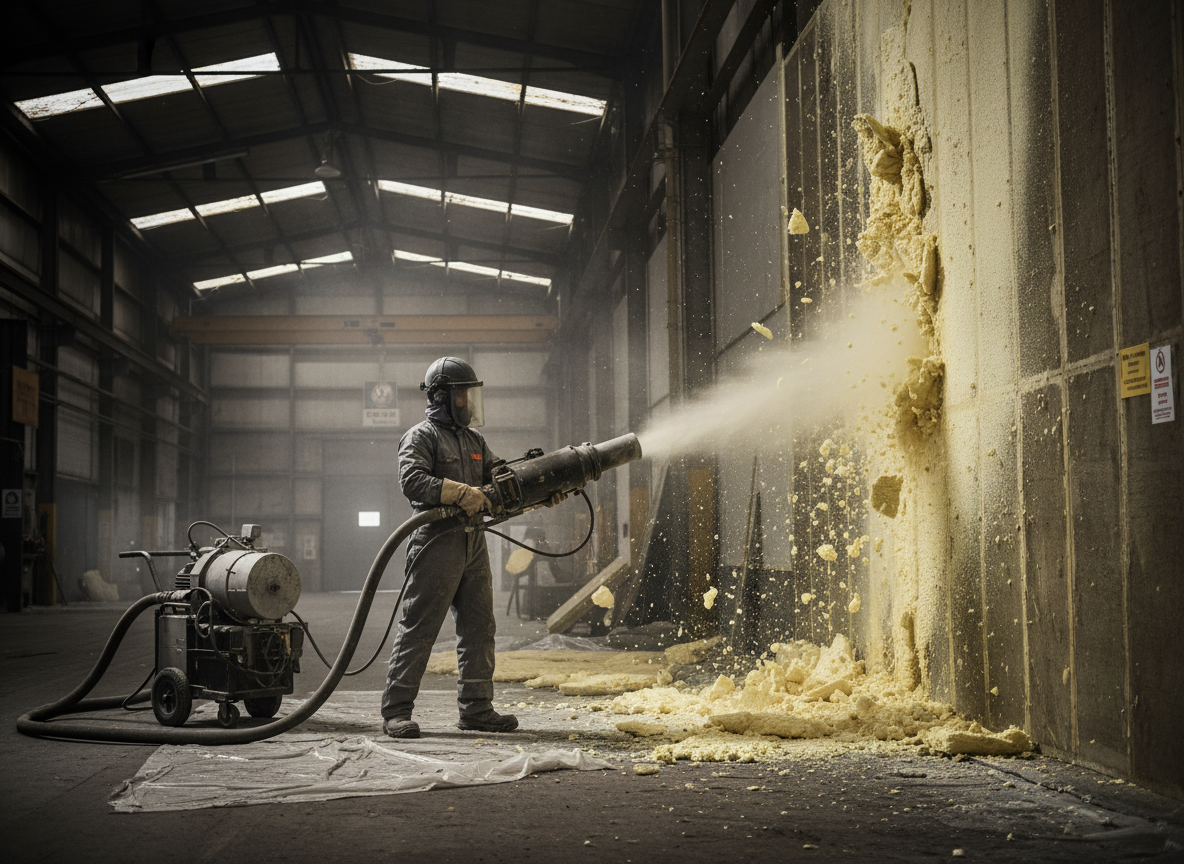 dry ice blasting spray foam removal in Telford