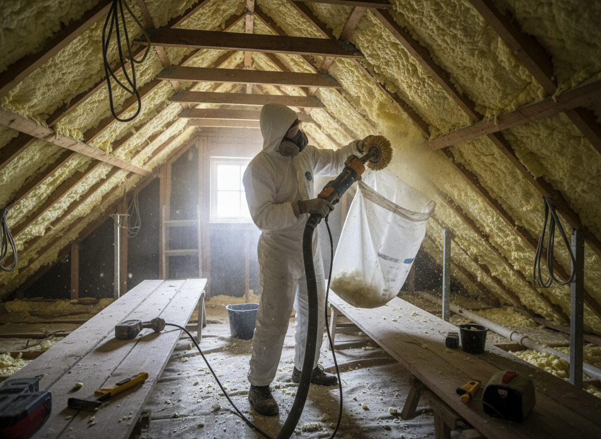 Residential Spray Foam Removal in Telford
