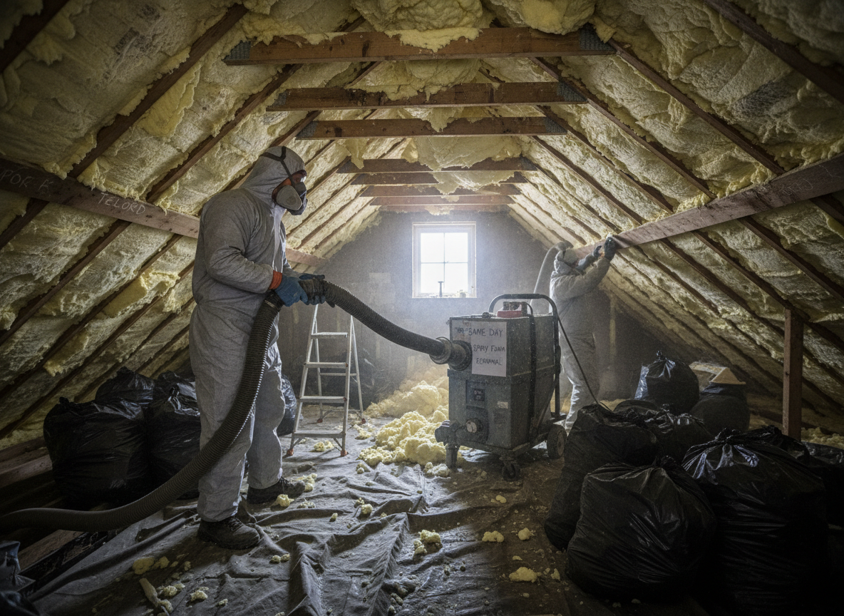same day Spray Foam Removal in Telford