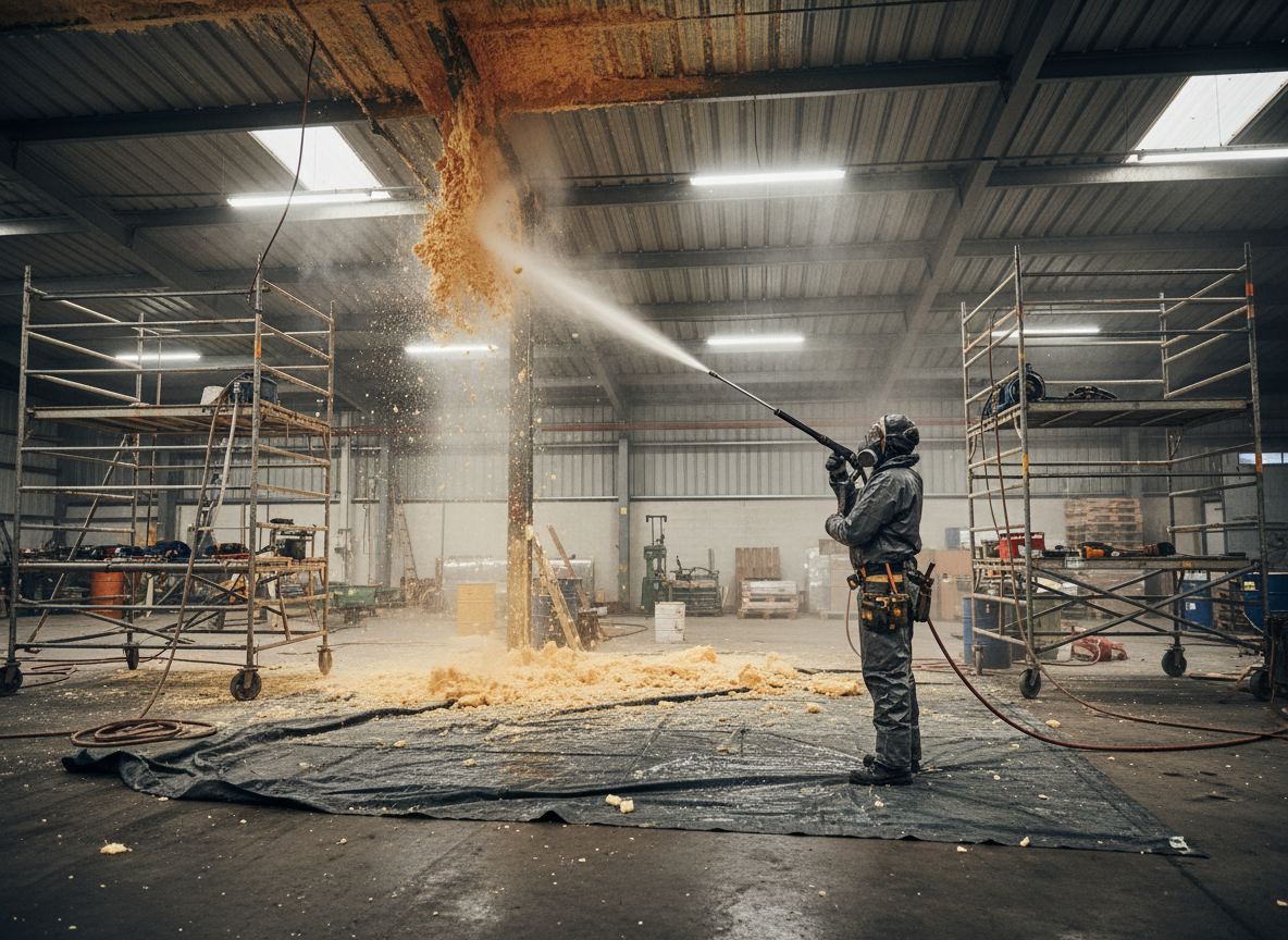 Warehouse spray Foam removal in Telford